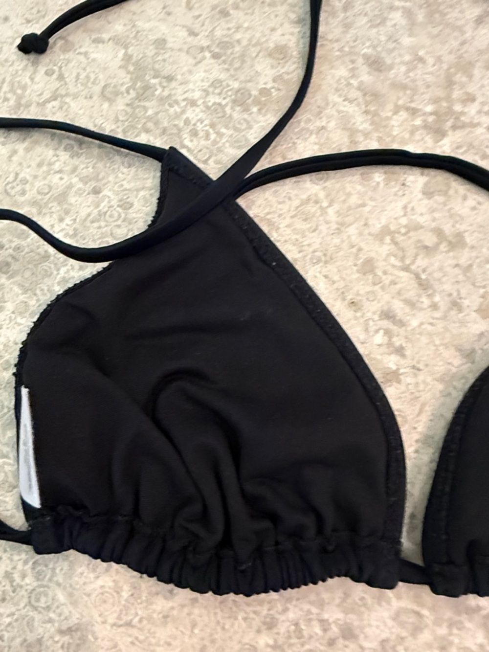 Mossimo Black Floral Embroidered Triangle Bikini Top - Picture 6 of 8